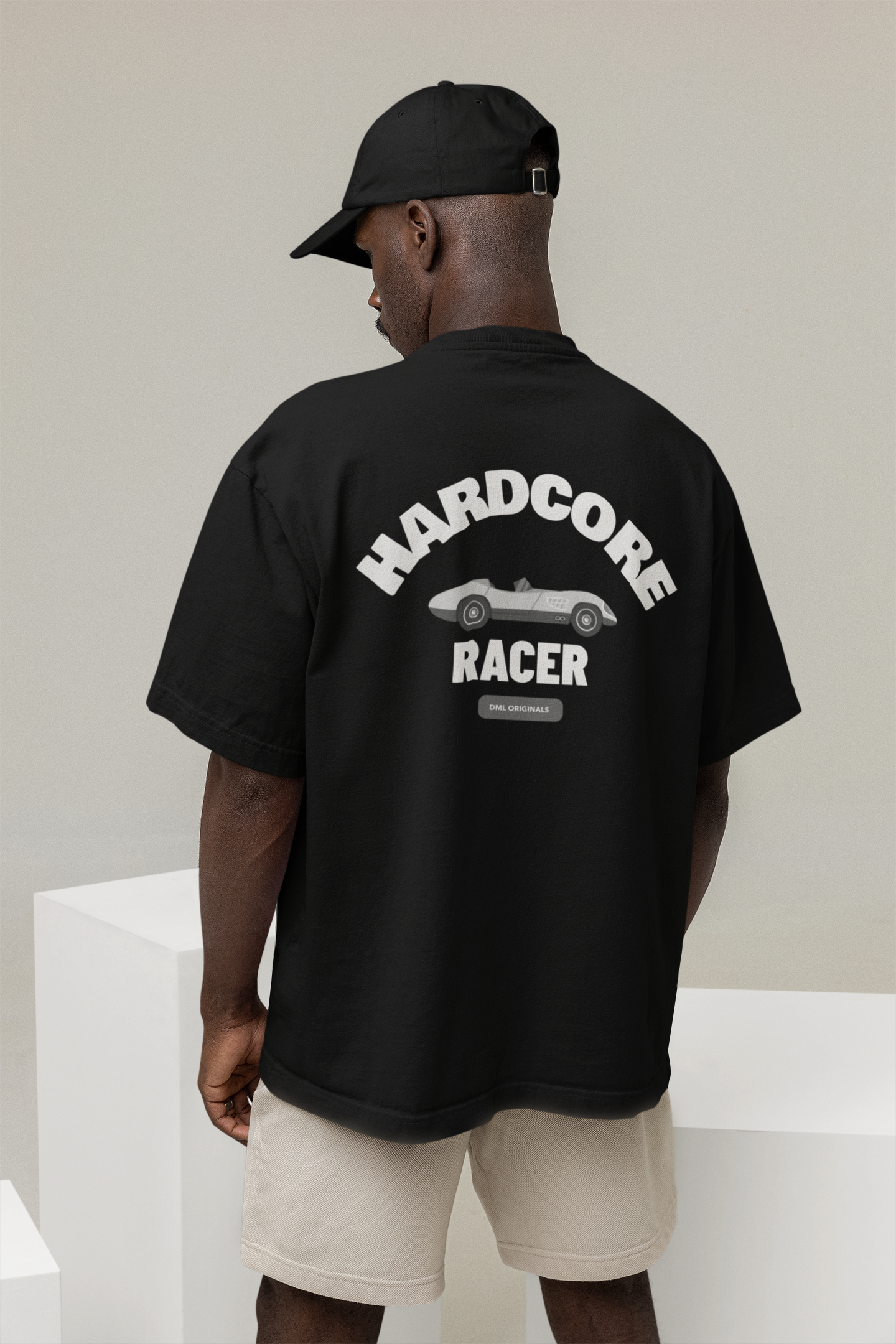 HARDCORE RACER VINTAGE BLACK OVERSIZED T-SHIRT