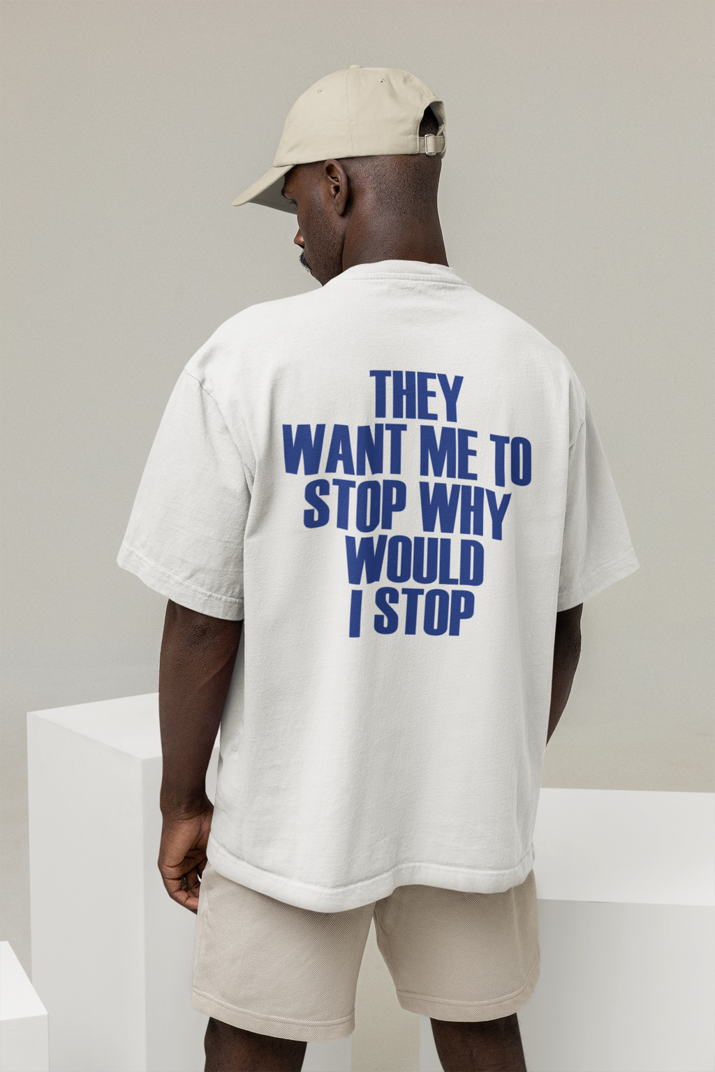 STOP WHITE OVERSIZED T-SHIRT