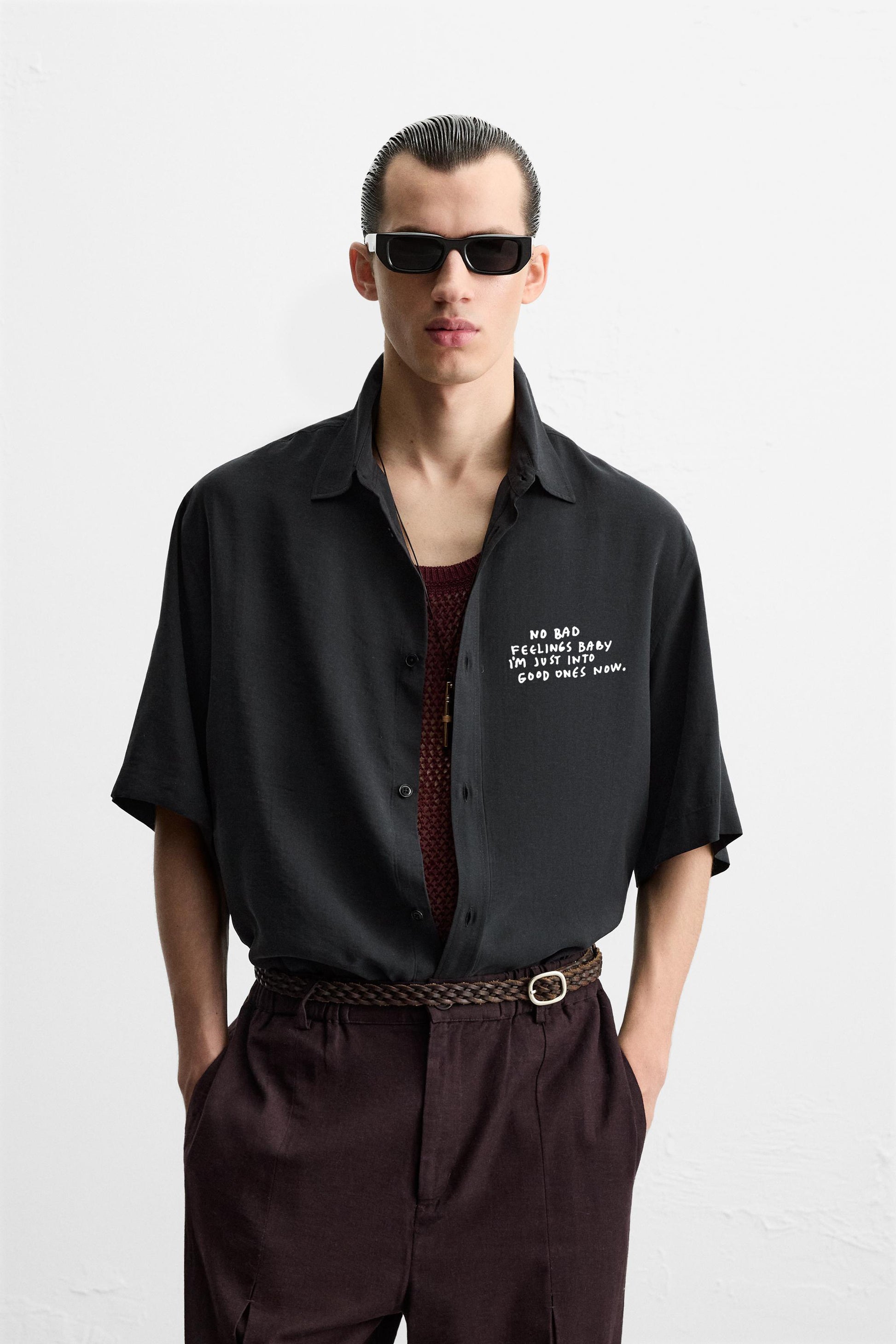 GOOD FEELINGS RELAXED FIT FLOWING SHIRT