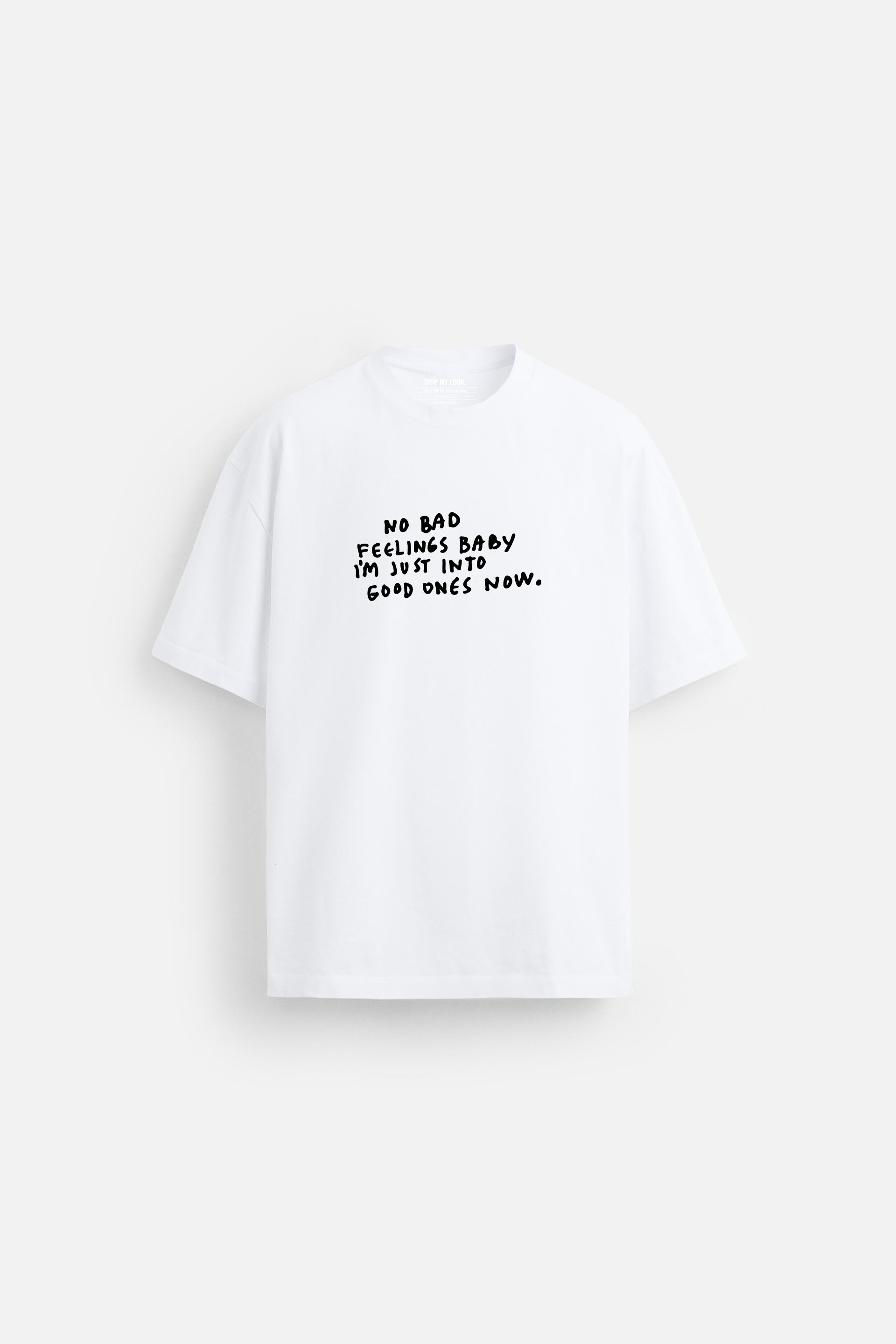 GOOD FEELING WHITE LOOSEFIT TSHIRT