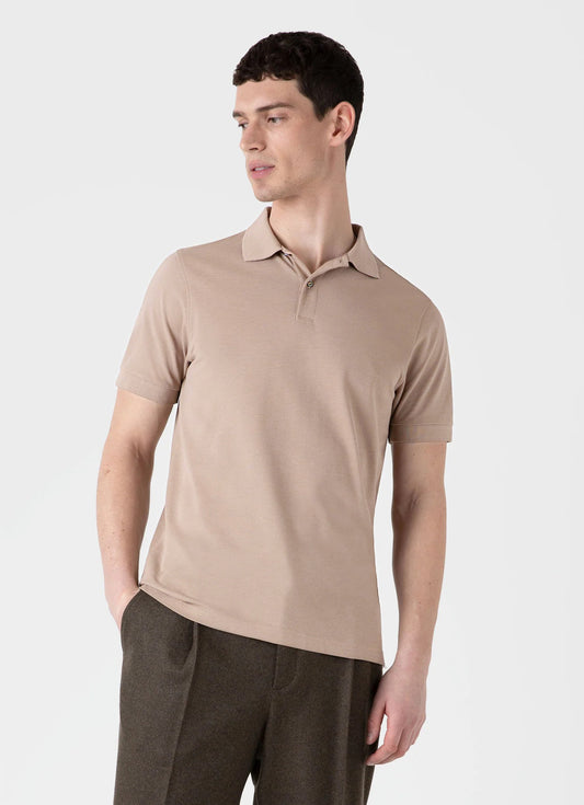 SAND SUPER SOFT PIQUE KNIT REGULAR POLO SHIRT
