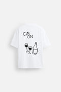 CIN CIN WHITE LOOSEFIT TSHIRT