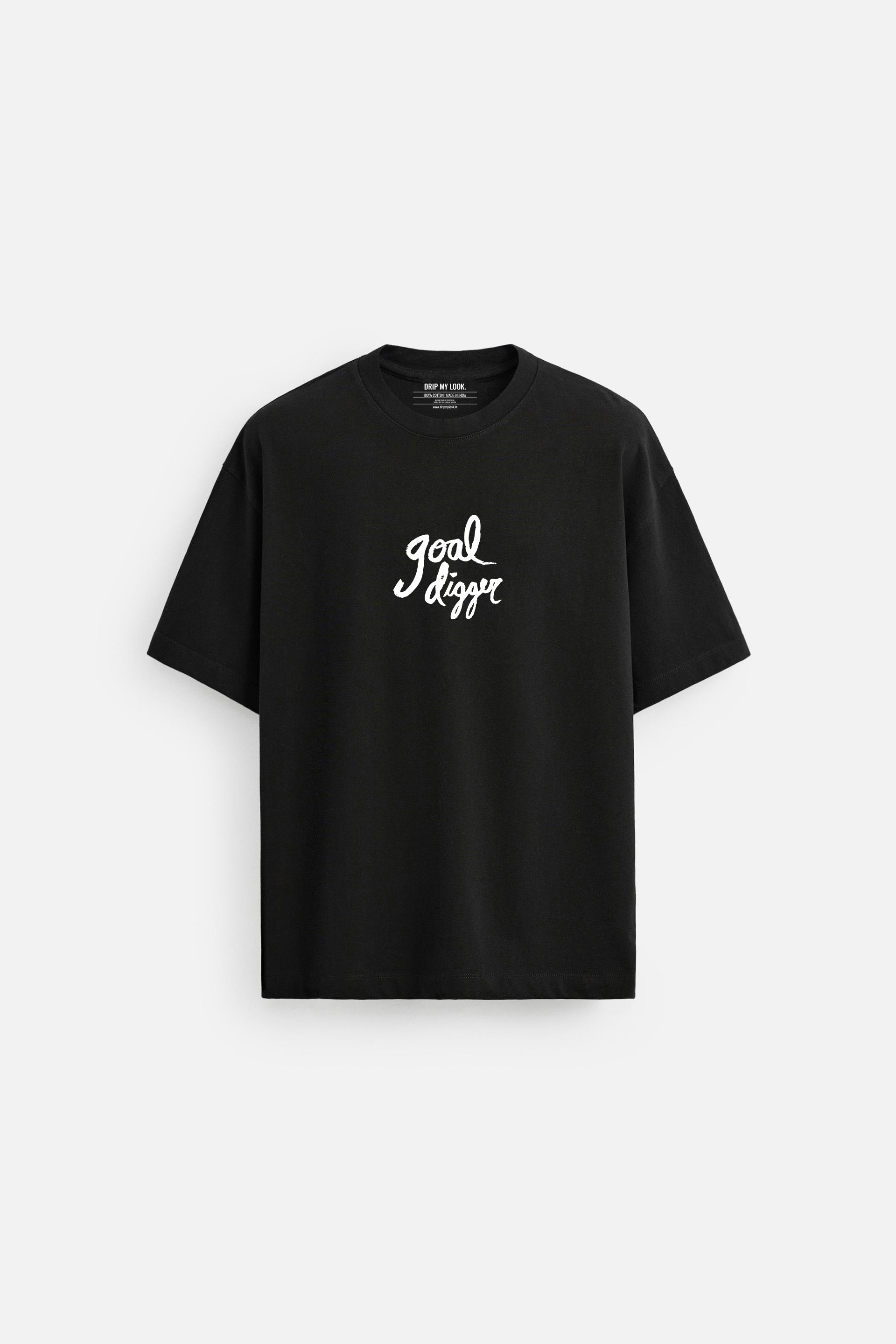 GOAL DIGGER BLACK LOOSEFIT TSHIRT