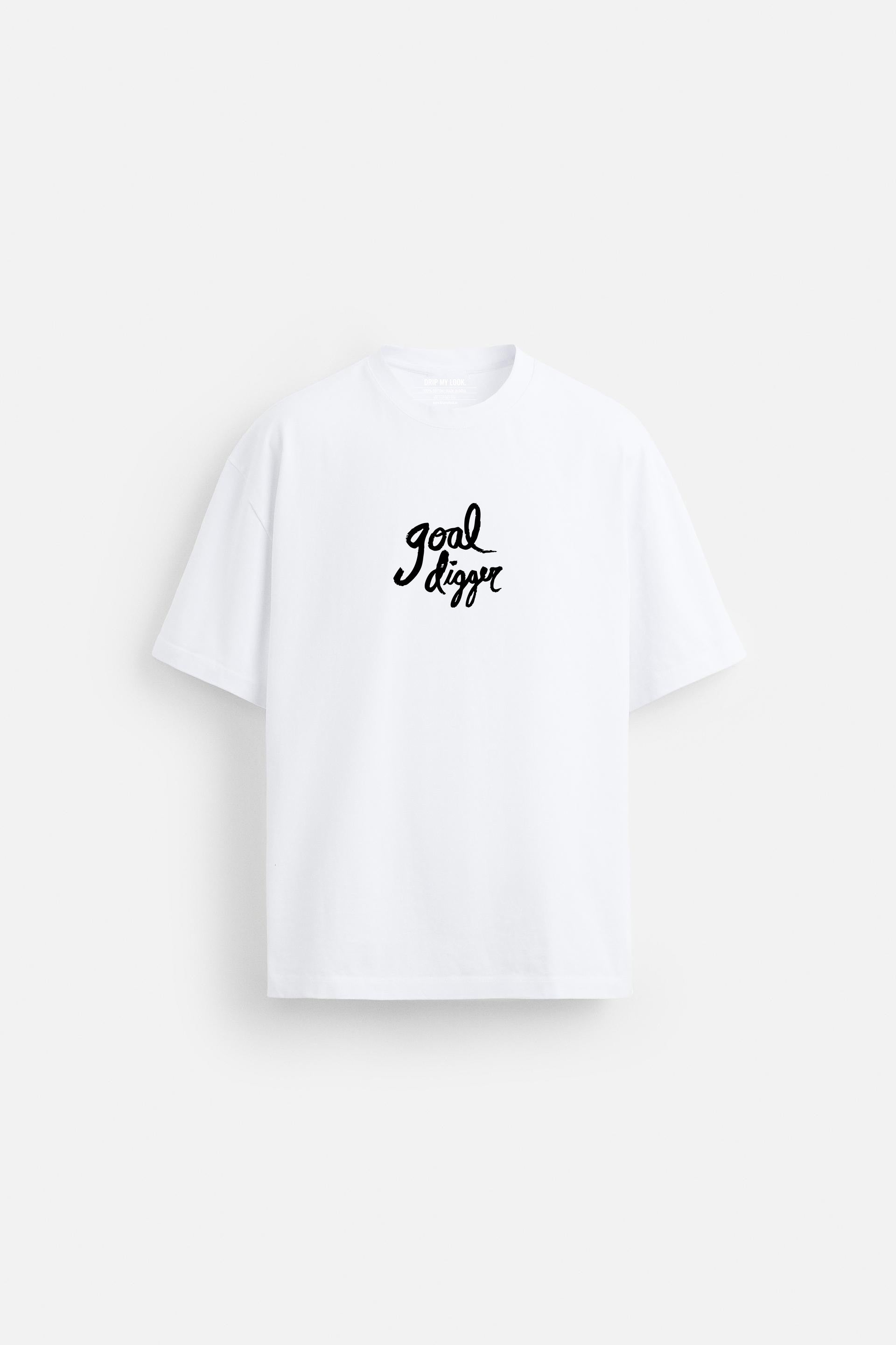 GOAL DIGGER WHITE LOOSEFIT TSHIRT