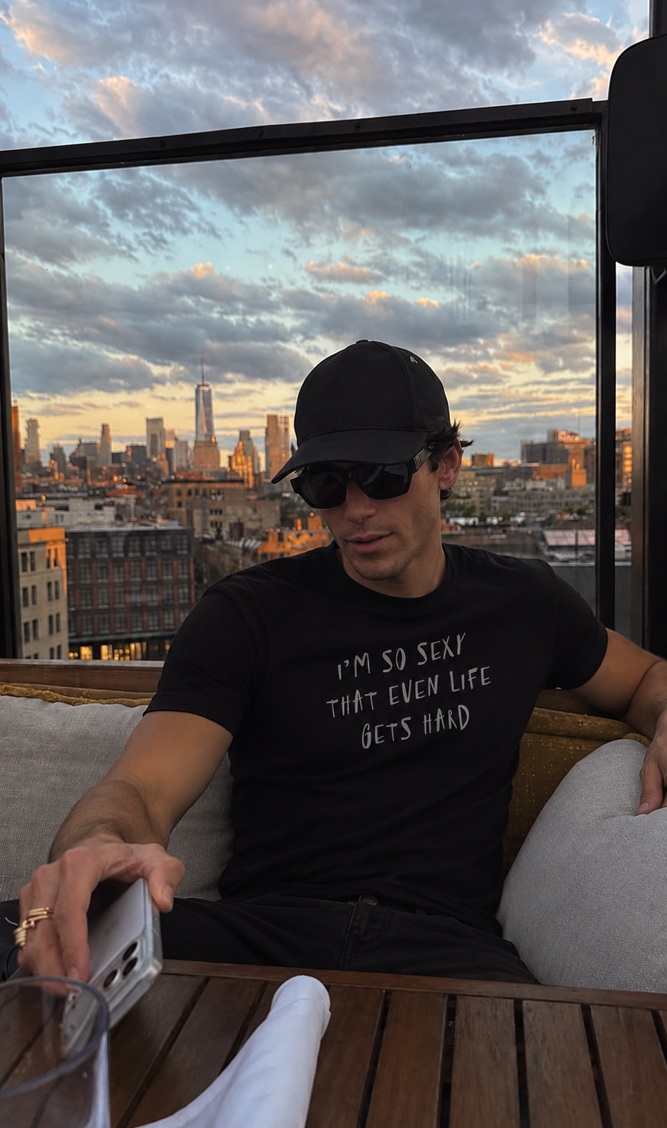 SO SEXY BLACK STRETCH SLIMFIT TSHIRT