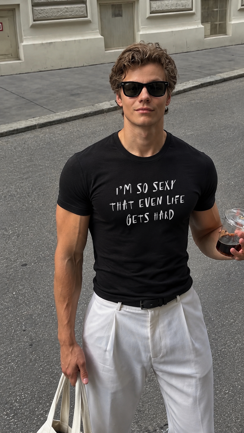SO SEXY BLACK STRETCH SLIMFIT TSHIRT