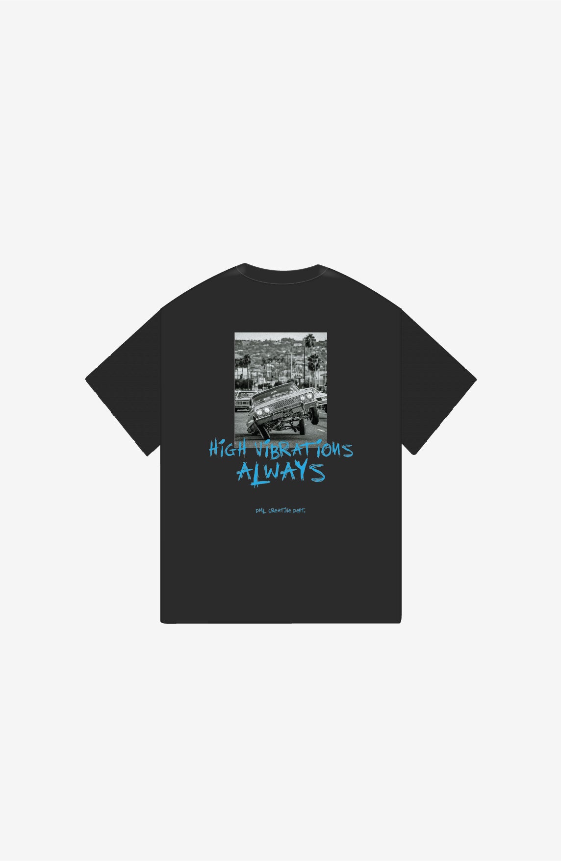HIGH VIBRATIONS BLACK OVERSIZE T-SHIRT
