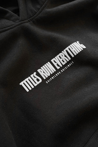 TITLES RUIN OVERSIZED FIT HOODIE - BLACK