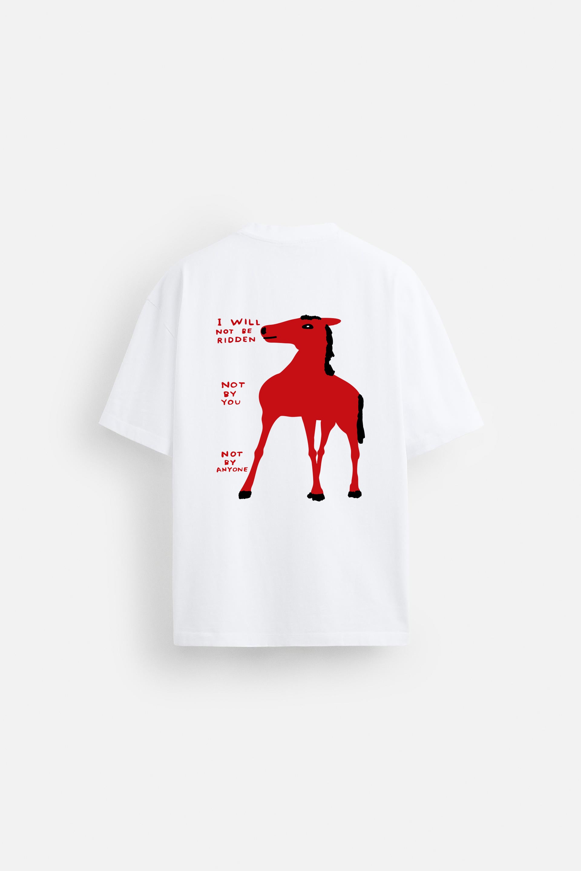 HORSE RIDE WHITE LOOSEFIT TSHIRT