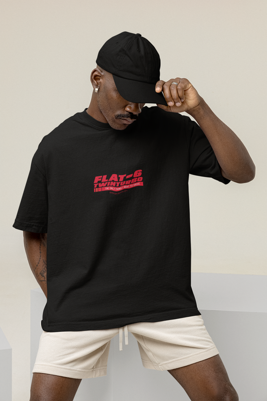 FLAT-6 VINTAGE BLACK OVERSIZED T-SHIRT