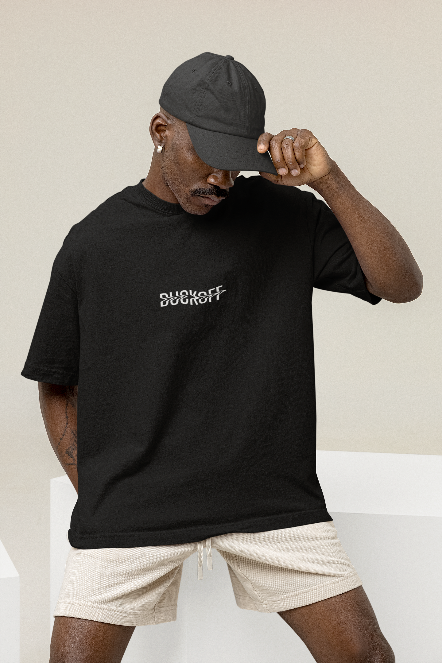 DUCKOFF BLACK OVERSIZED T-SHIRT
