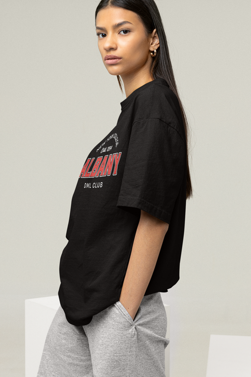 ALBANY JERSEY BLACK OVERSIZED T-SHIRT