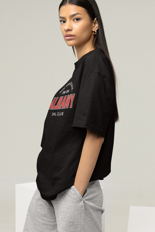 ALBANY JERSEY BLACK OVERSIZED T-SHIRT