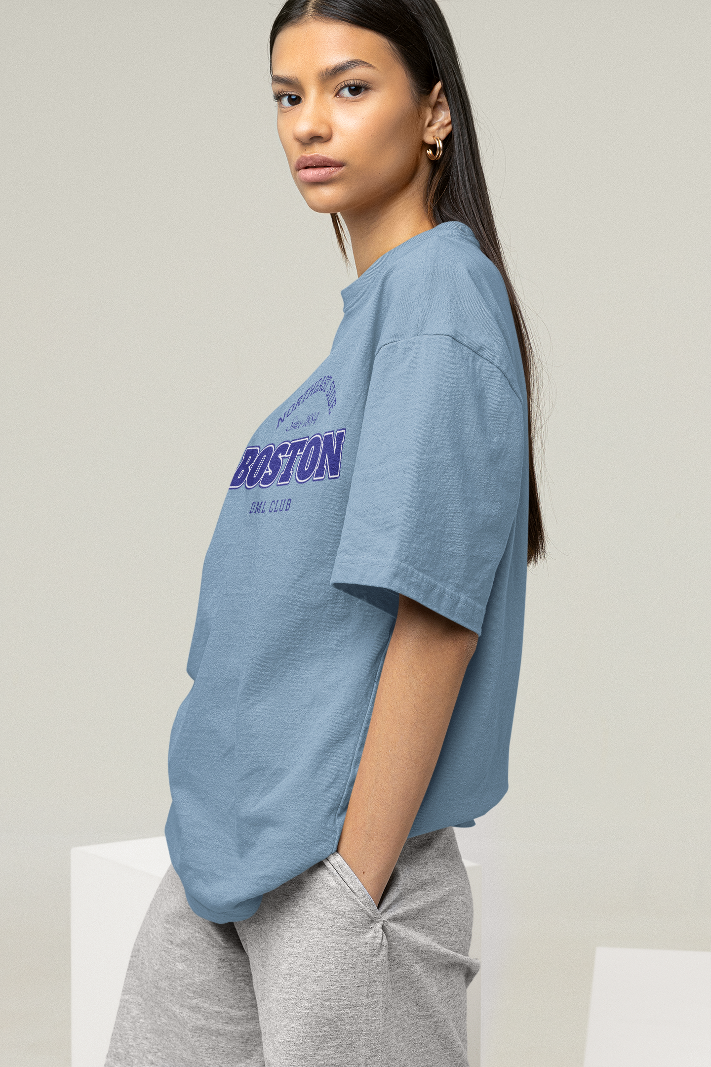 BOSTON JERSEY SKY OVERSIZED T-SHIRT
