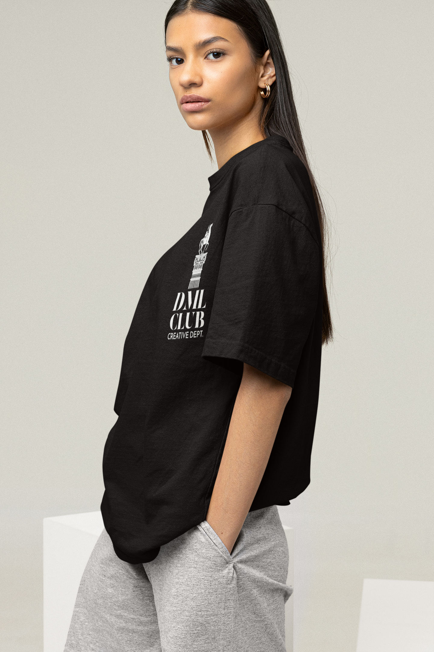 DML CLUB BLACK OVERSIZED T-SHIRT
