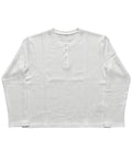 White Henley waffle knit Front Design