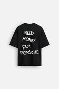 NEED MONEY FOR PORSCHE BLACK TERRYKNIT OVERSIZED TSHIRT