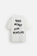 NEED MONEY FOR PORSCHE WHITE TERRYKNIT OVERSIZED TSHIRT