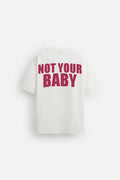 NOT YOUR BABY WHITE TERRYKNIT OVERSIZED TSHIRT