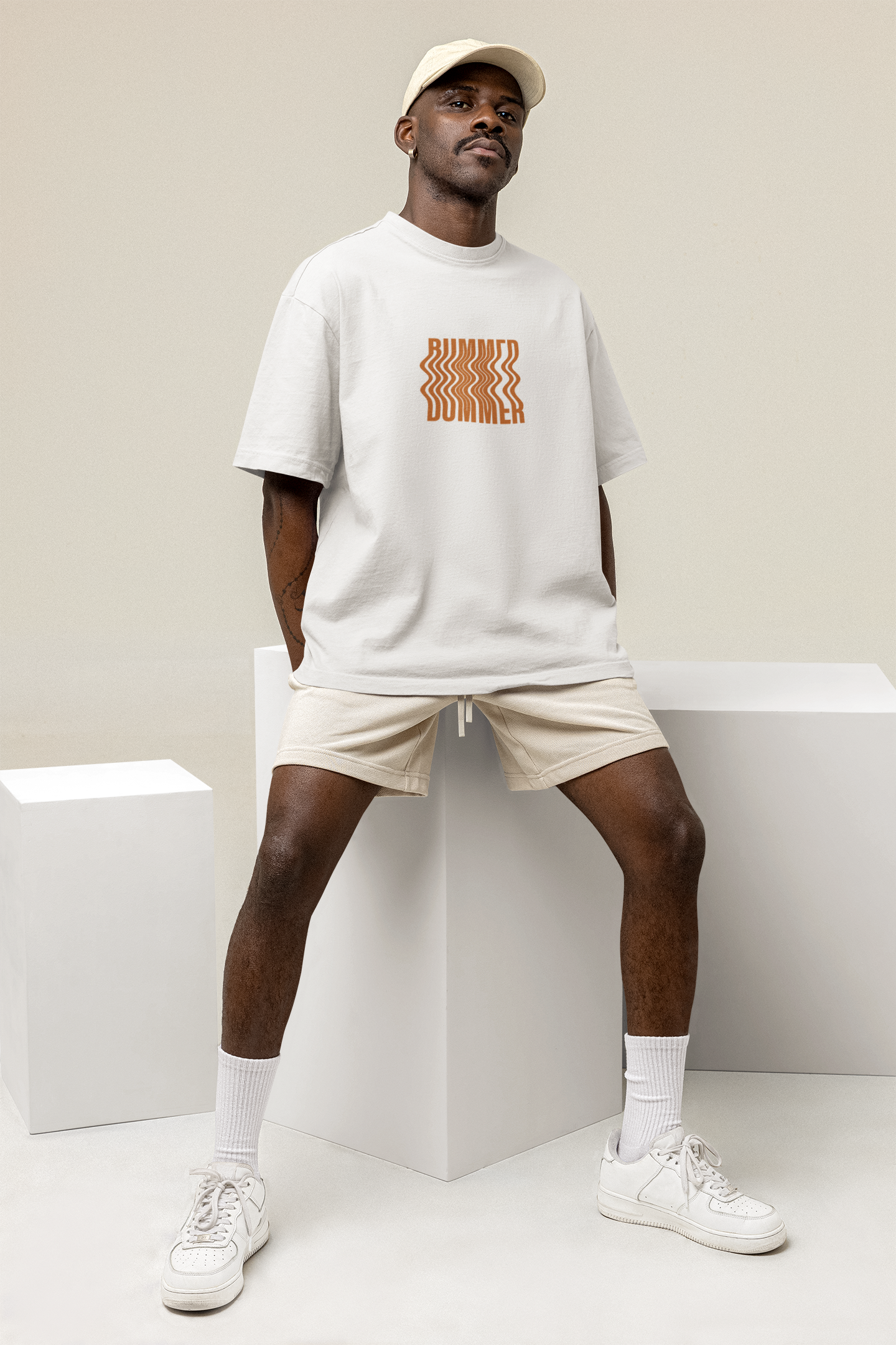 BUMMER WHITE OVERSIZE T-SHIRT