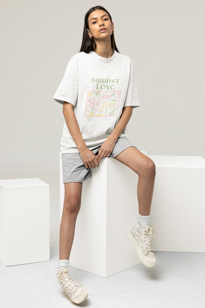 SUMMER LOVE WHITE OVERSIZED T-SHIRT