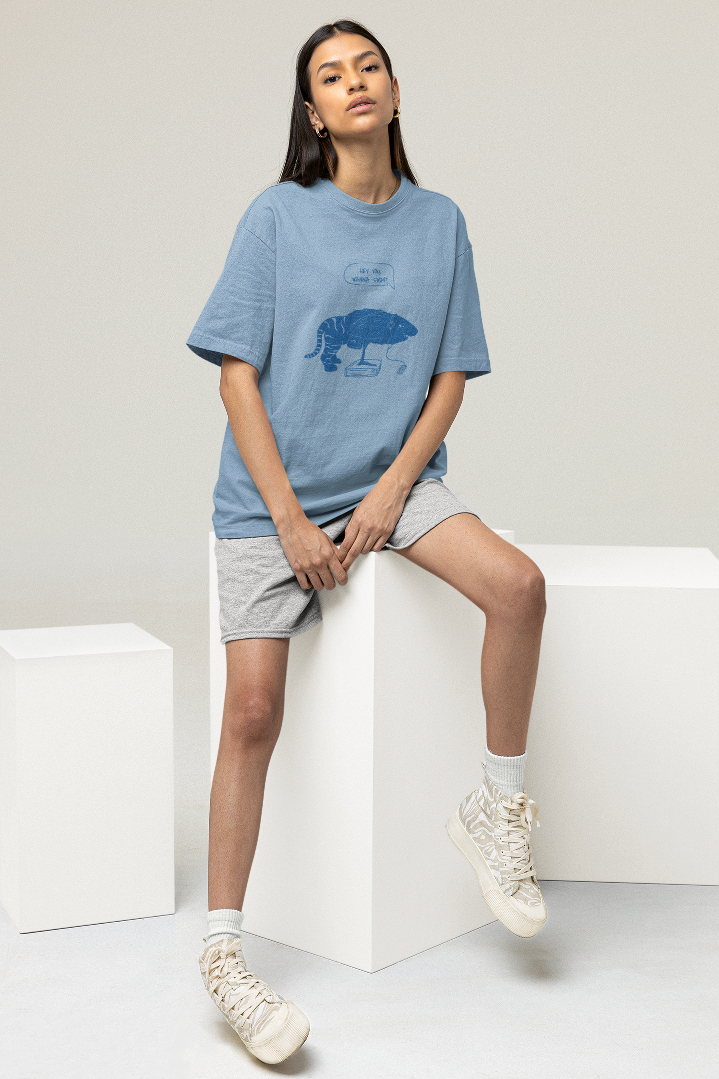 WANNA SWIM SKY OVERSIZED T-SHIRT