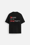 PARTY BLACK OVERSIZED TERRY TSHIRT