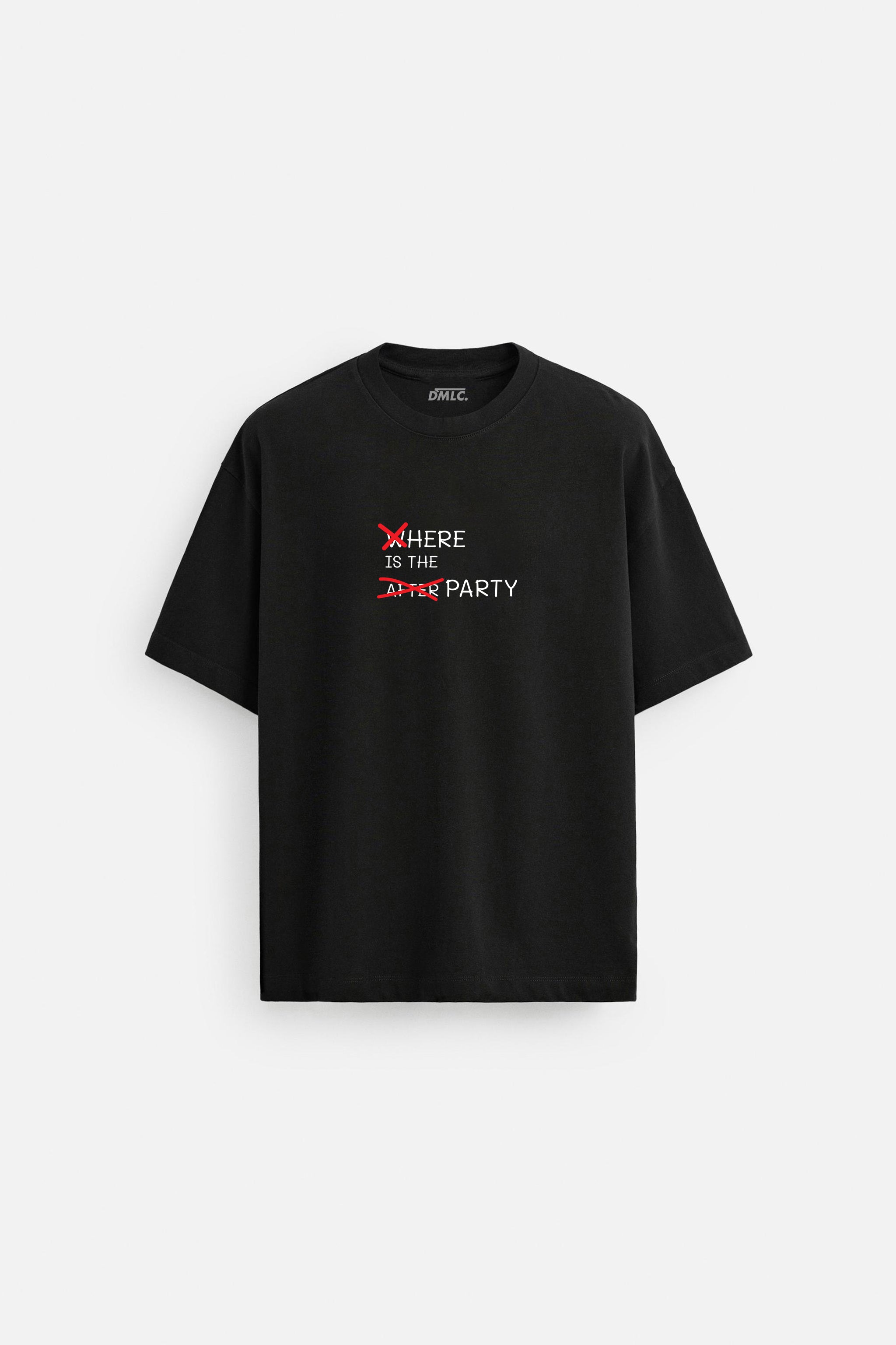 PARTY BLACK OVERSIZED TERRY TSHIRT