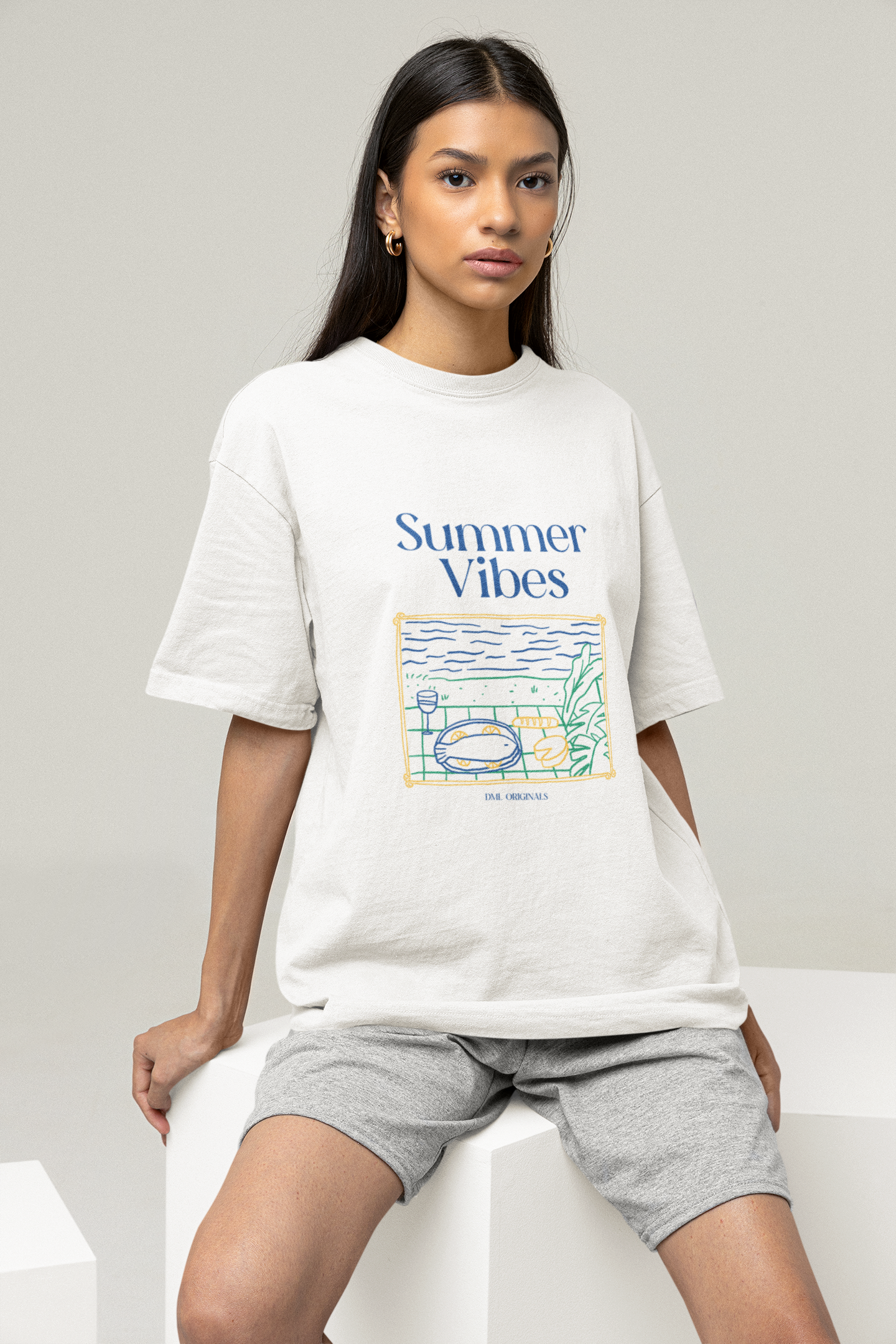 SUMMER VIBES WHITE OVERSIZED T-SHIRT – DRIP MY LOOK CLOTHING