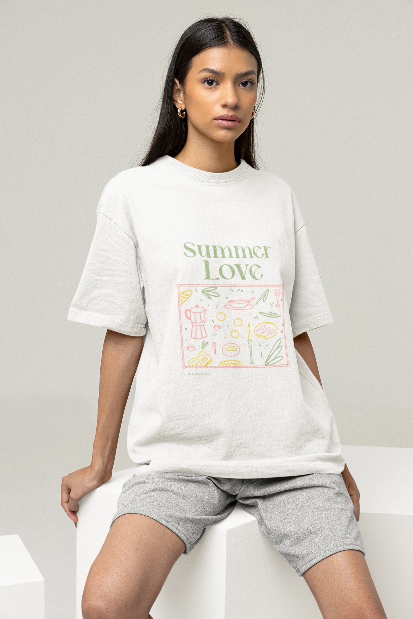 SUMMER LOVE WHITE OVERSIZED T-SHIRT