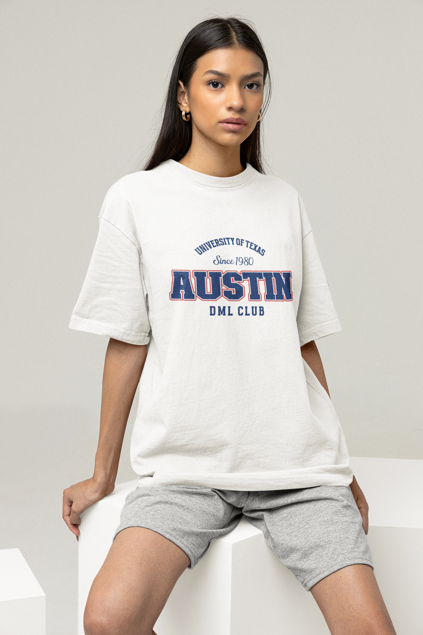 AUSTIN JERSEY WHITE OVERSIZED T-SHIRT