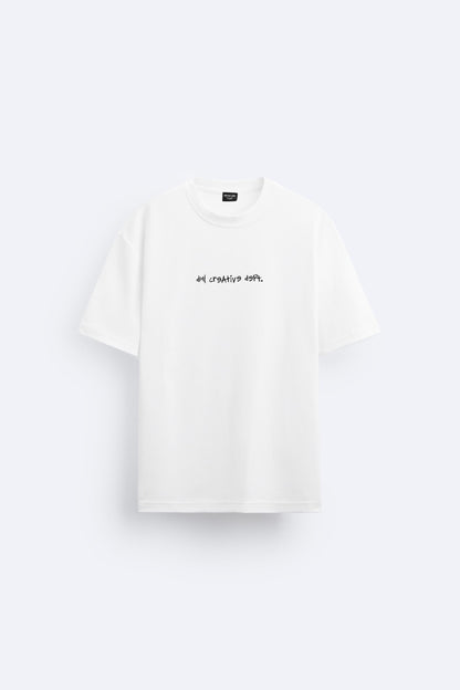 CHALK WHITE PORSCHE TSHIRT, FRENCH TERRY OVERSIZED T-SHIRT