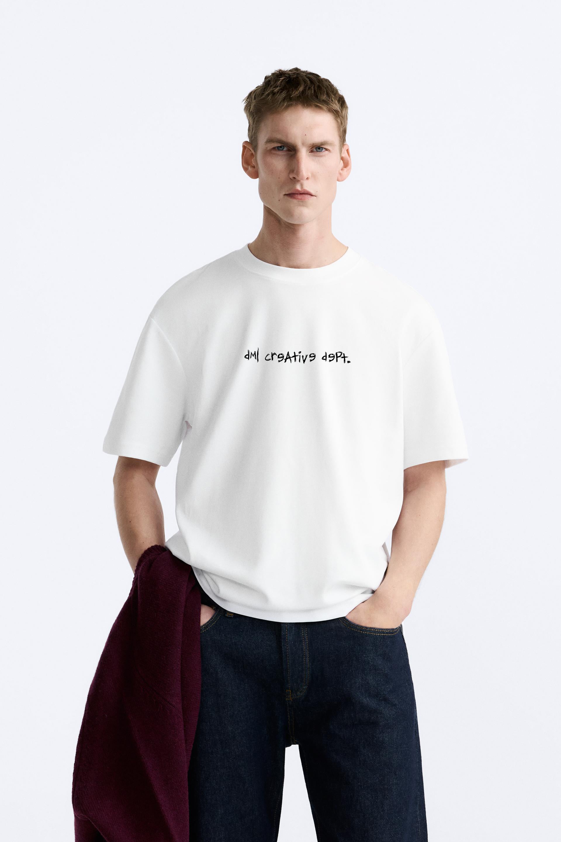 CHALK WHITE PORSCHE TSHIRT, FRENCH TERRY OVERSIZED T-SHIRT