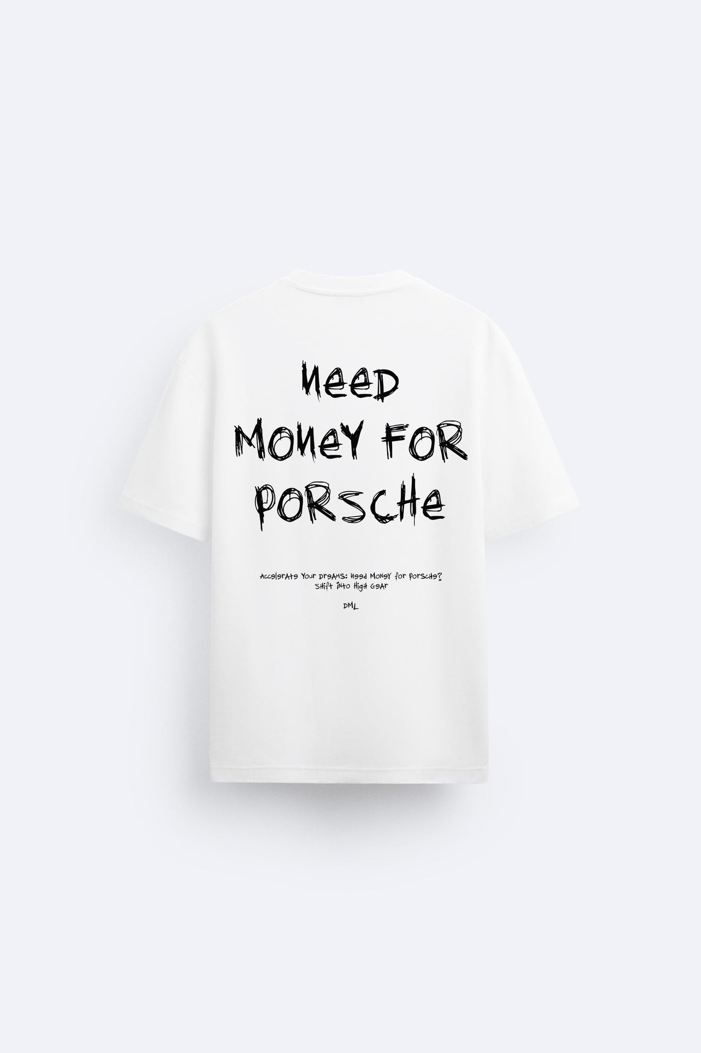 CHALK WHITE PORSCHE TSHIRT, FRENCH TERRY OVERSIZED T-SHIRT