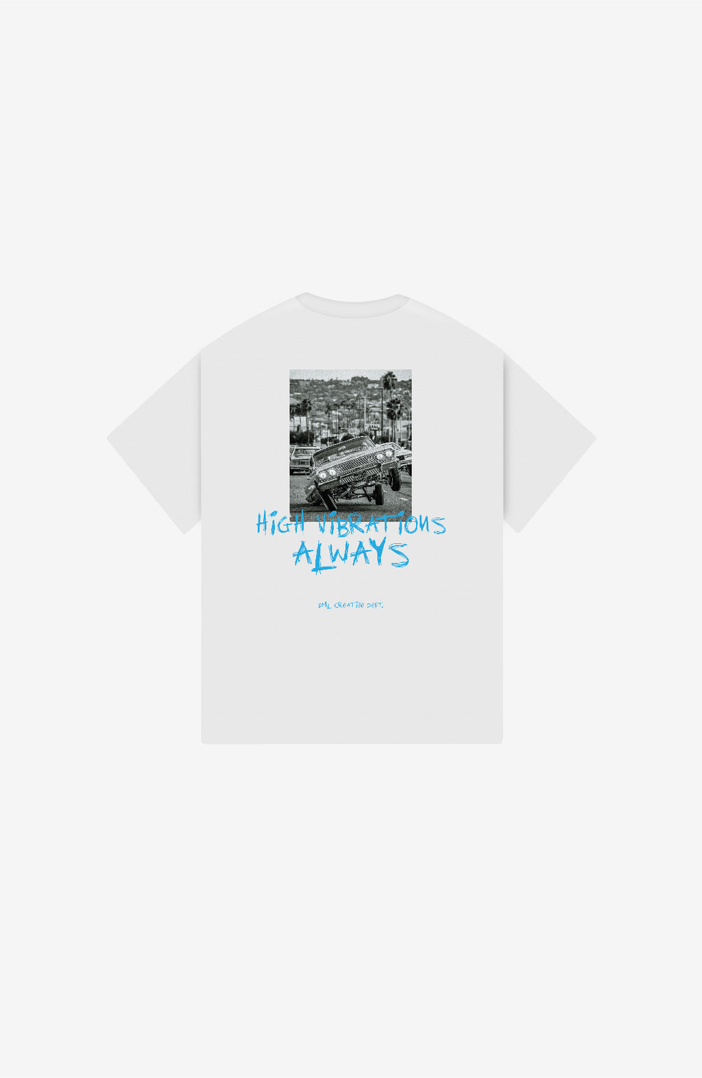 HIGH VIBRATIONS WHITE OVERSIZE T-SHIRT
