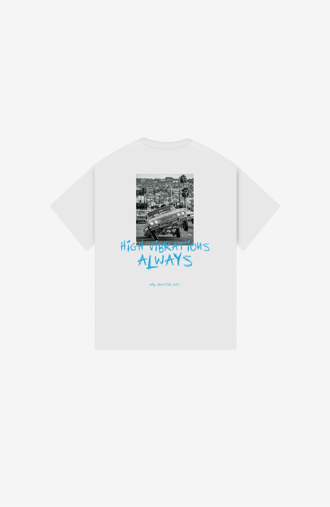 HIGH VIBRATIONS WHITE OVERSIZE T-SHIRT