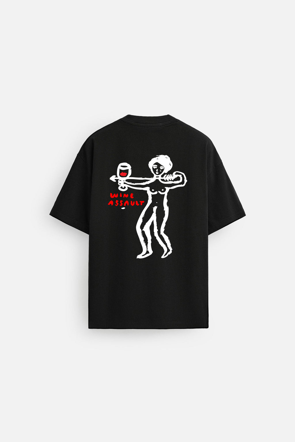 WINE ASSAULT BLACK LOOSEFIT TSHIRT