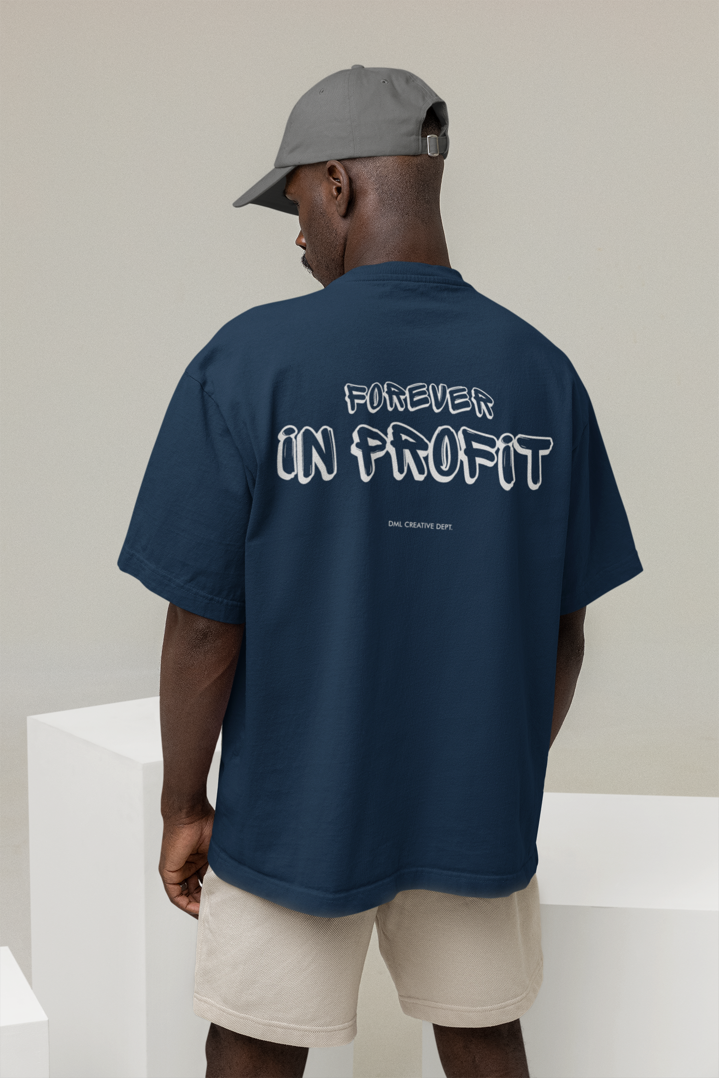 FOREVER IN PROFIT NAVY OVERSIZE T-SHIRT