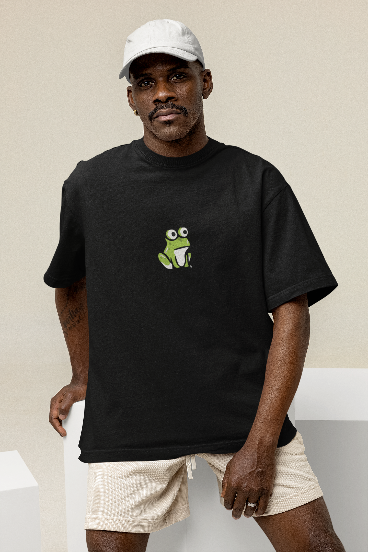 COMIC FROG BLACK OVERSIZE T-SHIRT